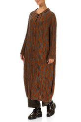 Balloon Aged Copper Circle Silk Linen Jacket 3