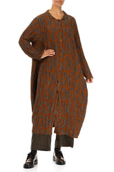 Balloon Aged Copper Circle Silk Linen Jacket 5