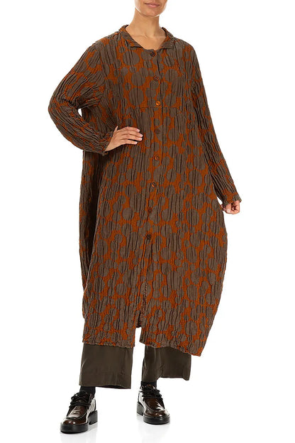 Balloon Aged Copper Circle Silk Linen Jacket 5