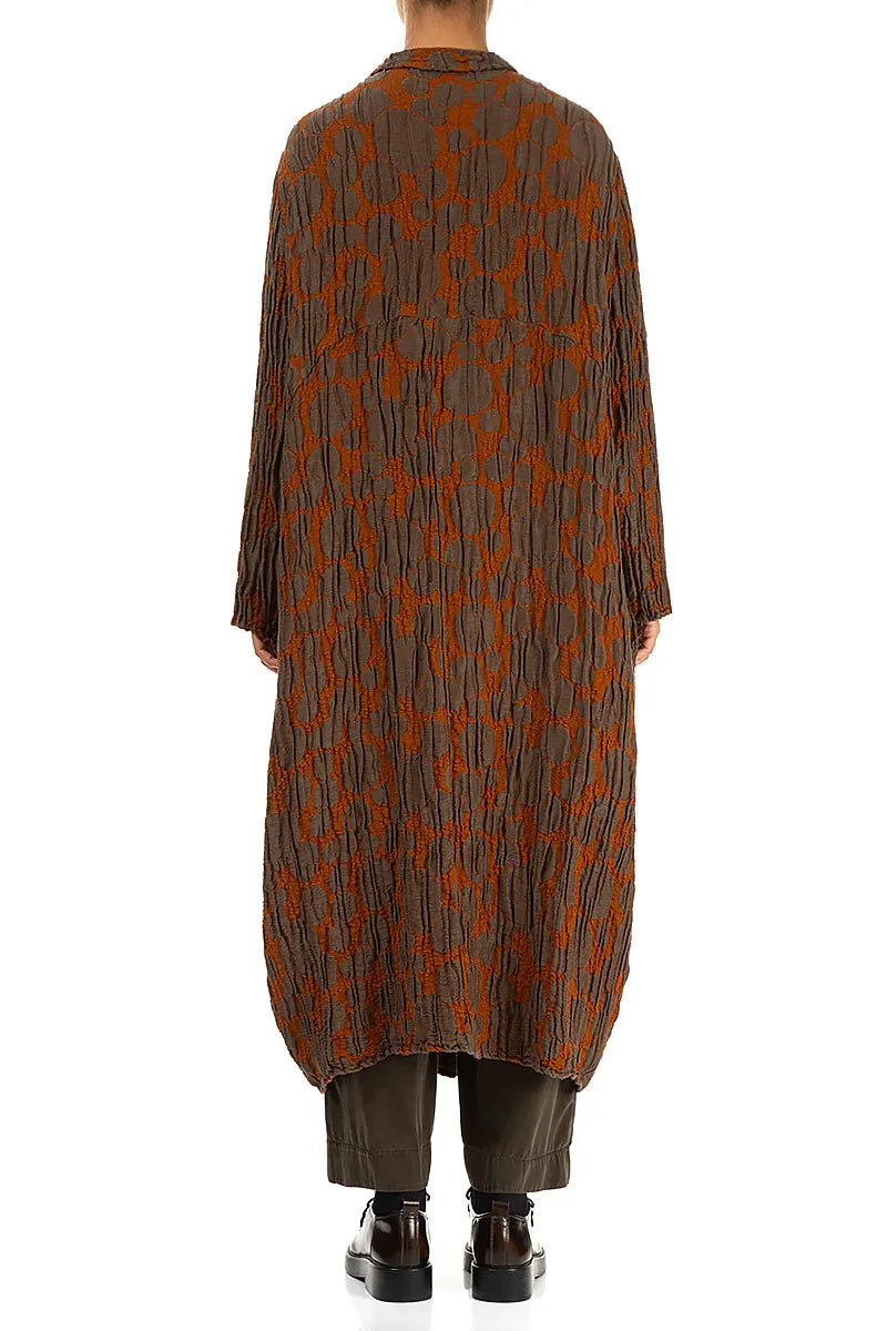 Balloon Aged Copper Circle Silk Linen Jacket 2