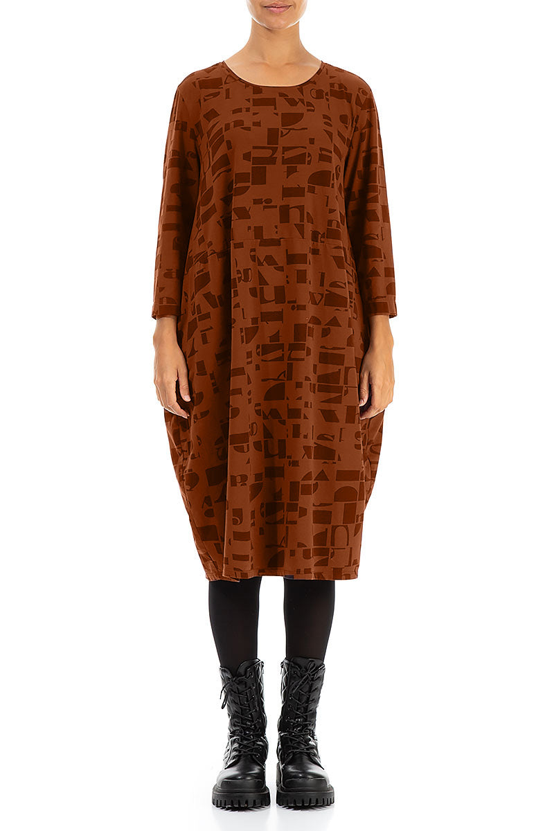 Balloon Aged Copper Letters Cotton Dress – grizas.com