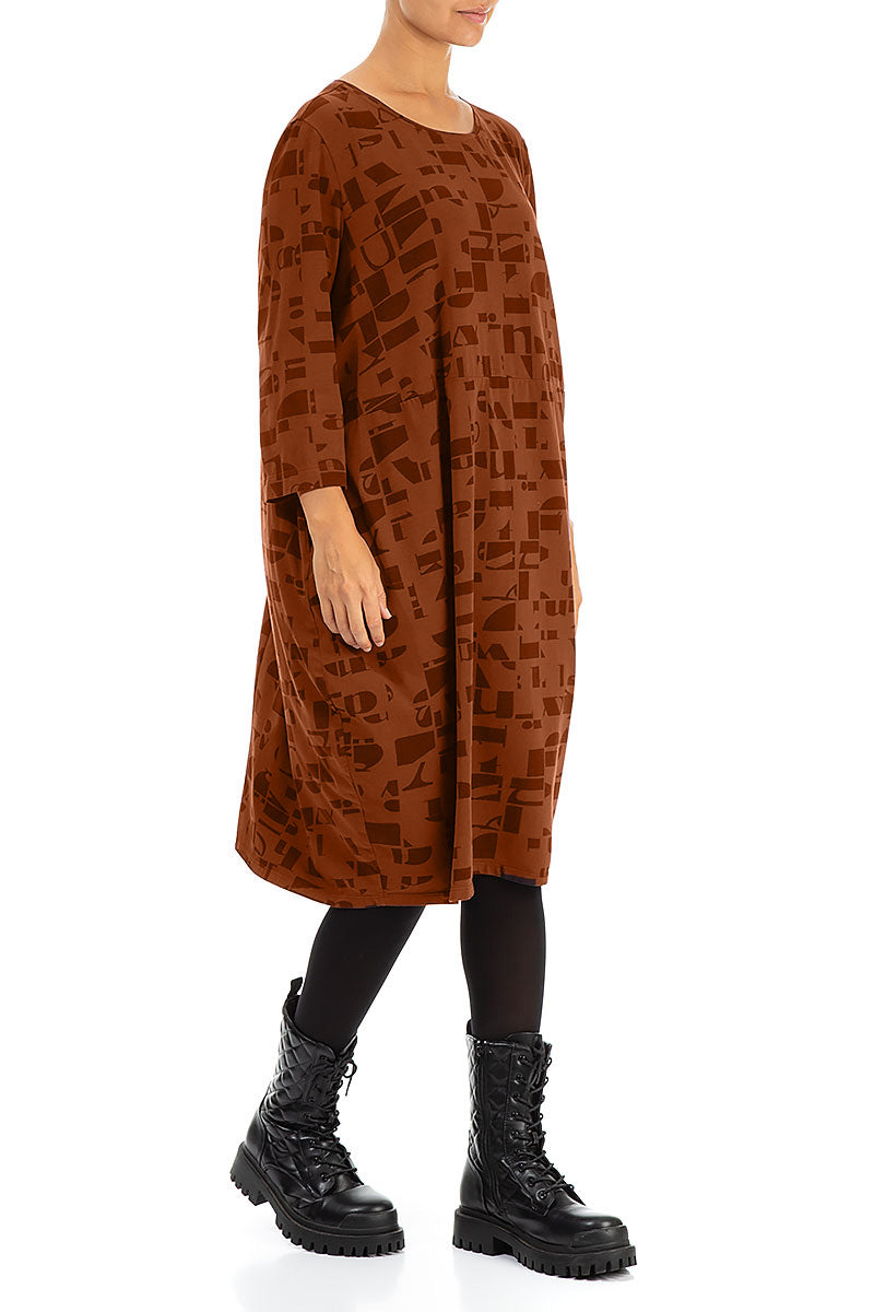 Balloon Aged Copper Letters Cotton Dress 3