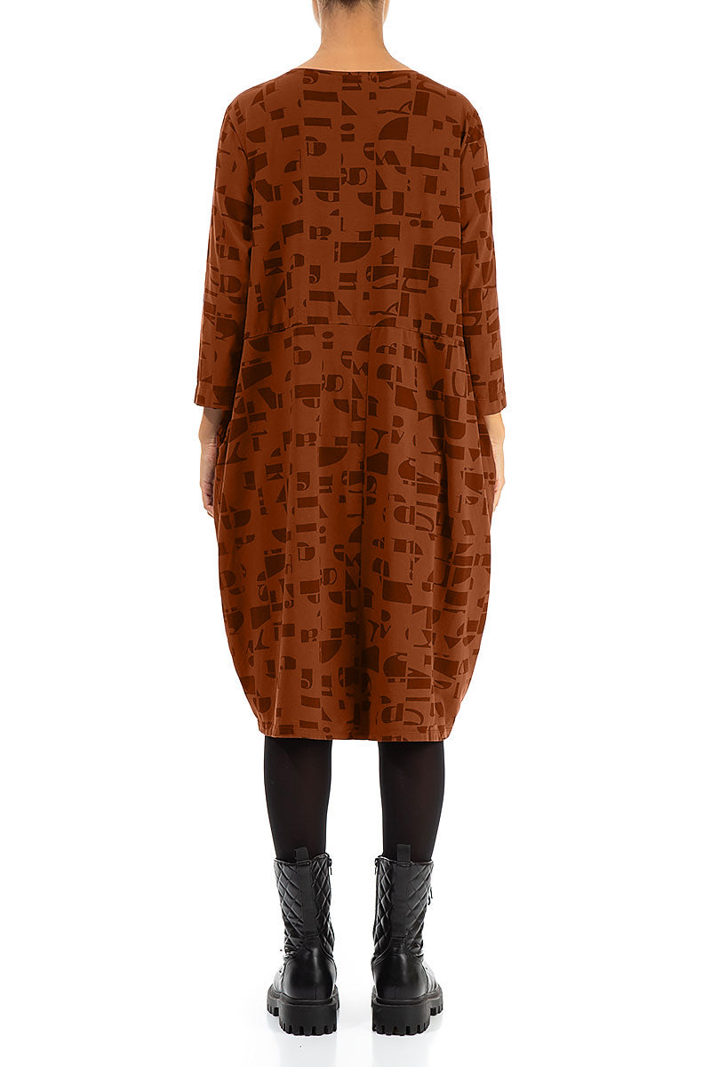 Balloon Aged Copper Letters Cotton Dress 2