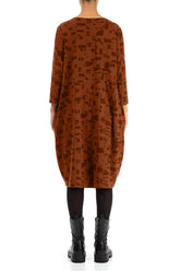 Balloon Aged Copper Letters Cotton Dress 2