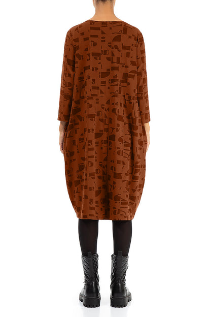 Balloon Aged Copper Letters Cotton Dress 2