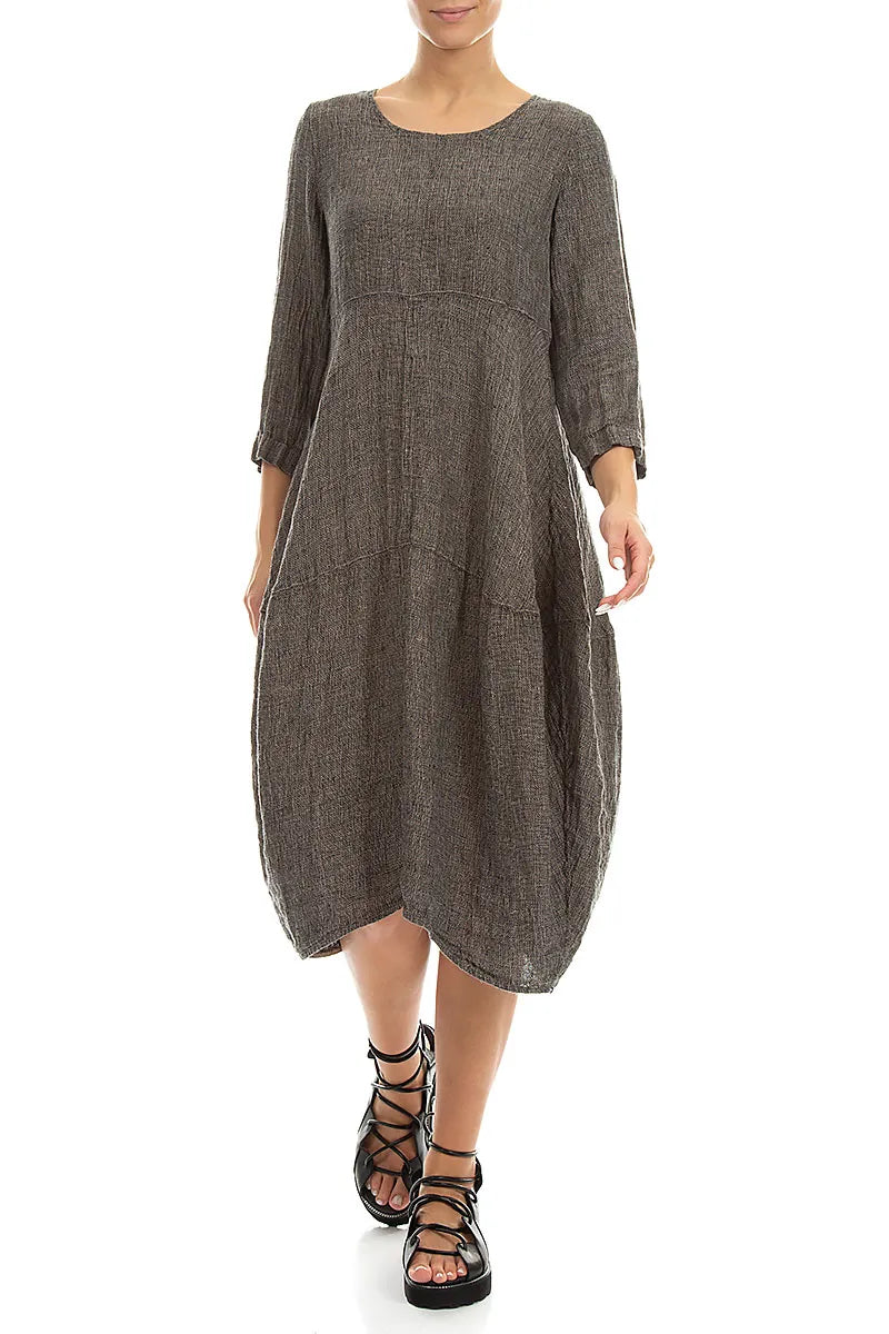 Balloon Beige Mélange Linen Dress