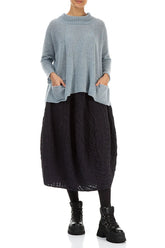Balloon Black Checkered Linen Cotton Skirt 4