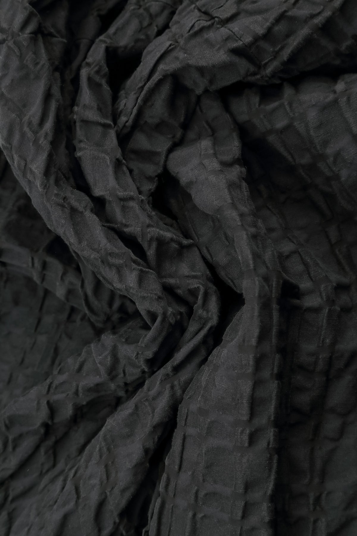 Balloon Black Checkered Linen Cotton Skirt 5