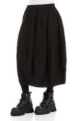 Balloon Black Checkered Linen Cotton Skirt 3