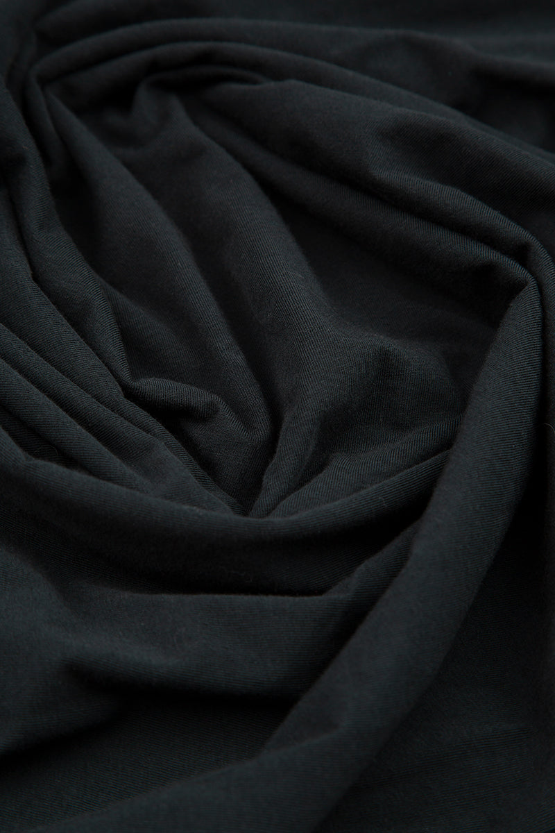 Balloon Black Cotton Dress –