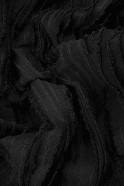 Balloon Black Fray Weave Dress