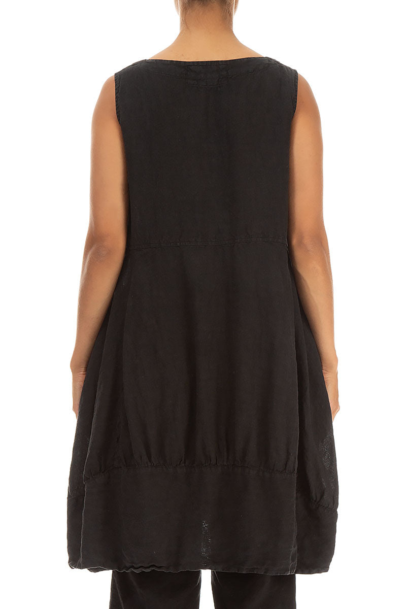 Balloon Black Linen Tunic 2