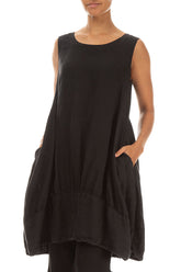 Balloon Black Linen Tunic 3