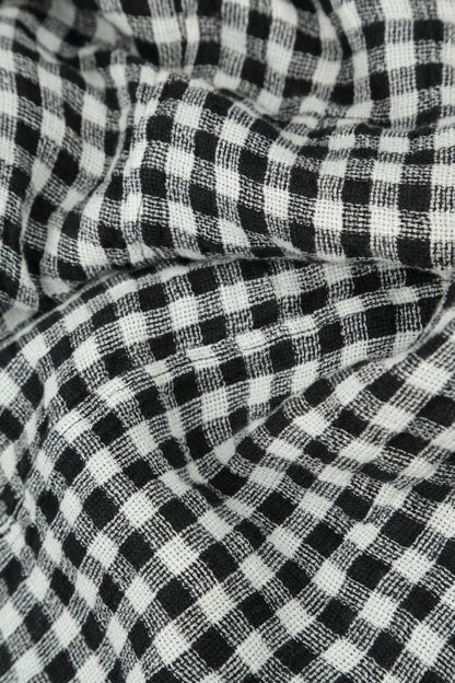 Balloon Black &amp; White Check Linen Skirt 5