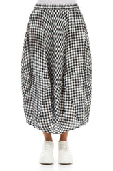 Balloon Black & White Check Linen Skirt 1