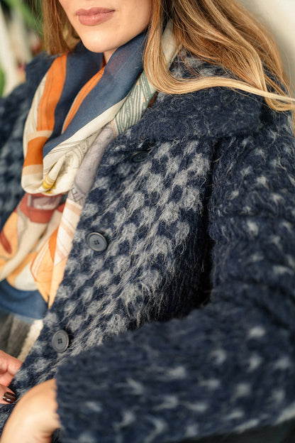 Balloon Blue Alpaca Wool Coat 9