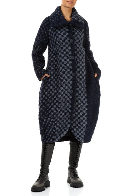 Balloon Blue Alpaca Wool Coat 4