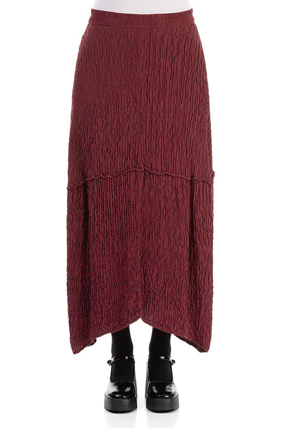 Balloon Burgundy Crinkled Silk Maxi Skirt