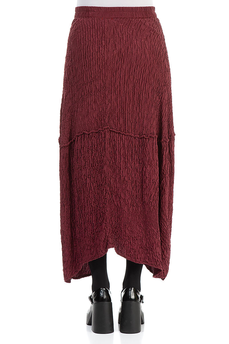 Balloon Burgundy Crinkled Silk Maxi Skirt