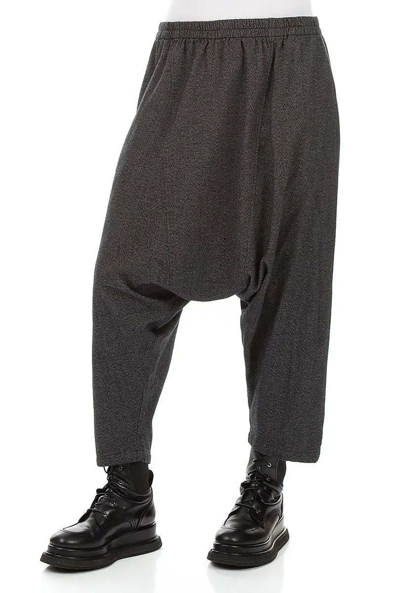 Balloon Charcoal Wool Trousers