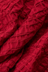 Balloon Cherry Red Checkered Linen Cotton Skirt 4