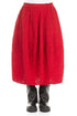 Balloon Cherry Red Checkered Linen Cotton Skirt 1
