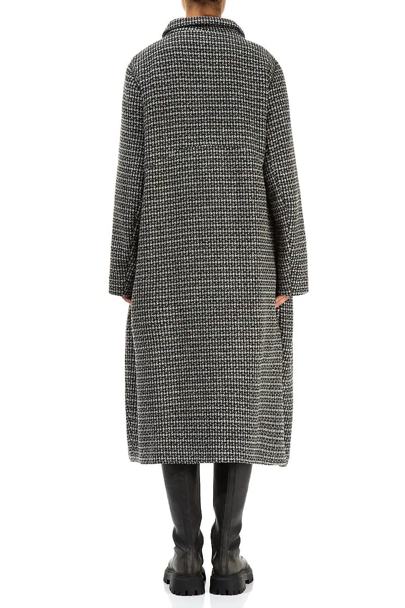 Balloon Collar Grey Weave Wool Coat 2