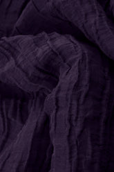 Balloon Crinkled Royal Purple Silk Linen Dress 5