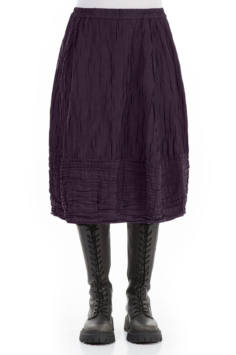 Balloon Deep Plum Crinkled Silk Linen Skirt 1