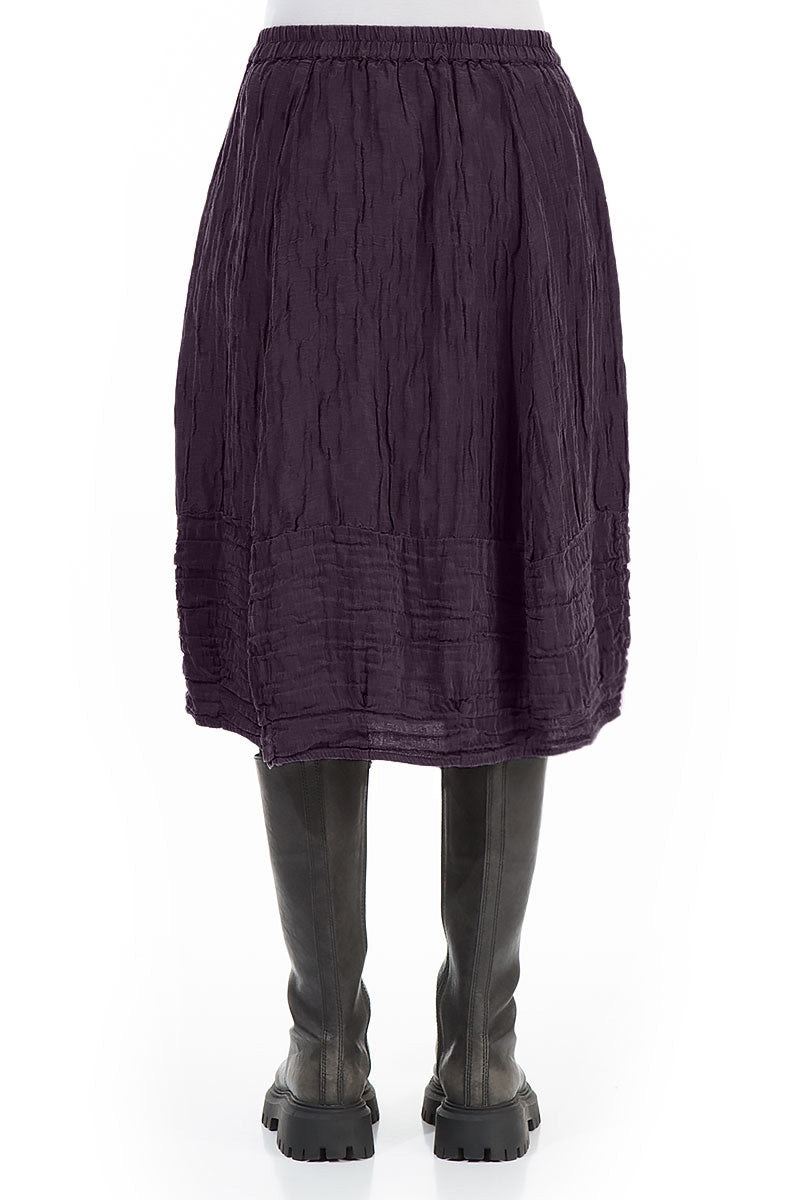 Balloon Deep Plum Crinkled Silk Linen Skirt