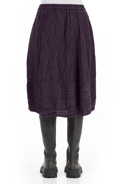 Balloon Deep Plum Crinkled Silk Linen Skirt