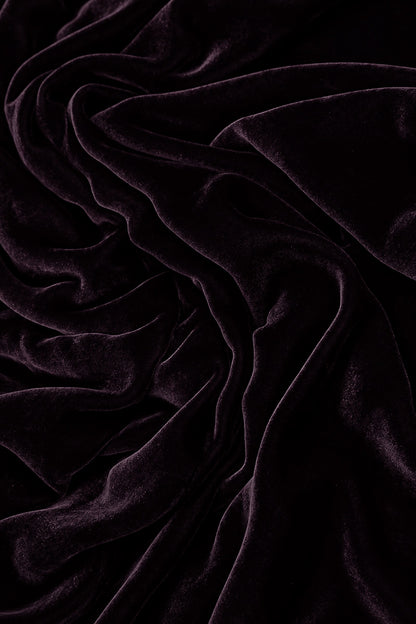 Balloon Deep Plum Silk Velvet Dress 6