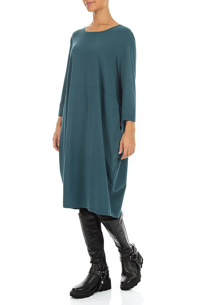 Balloon Deep Turquoise Cotton Dress