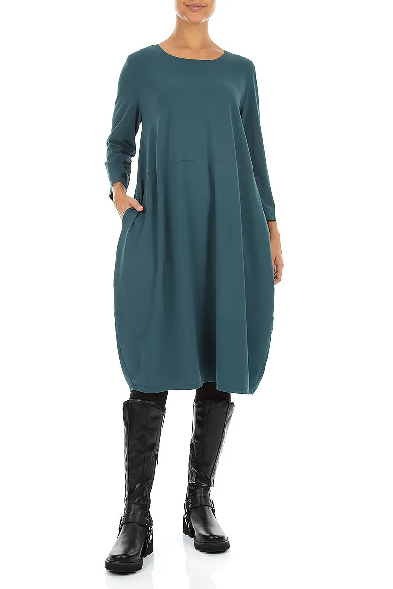 Balloon Deep Turquoise Cotton Dress