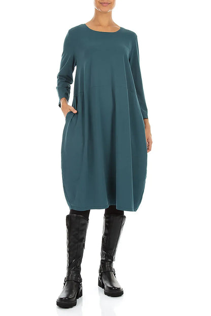 Balloon Deep Turquoise Cotton Dress