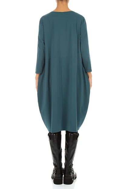 Balloon Deep Turquoise Cotton Dress
