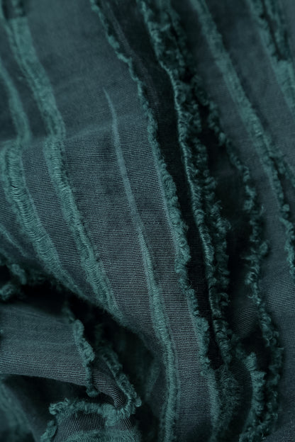 Robe ballon en tissu effiloché turquoise foncé