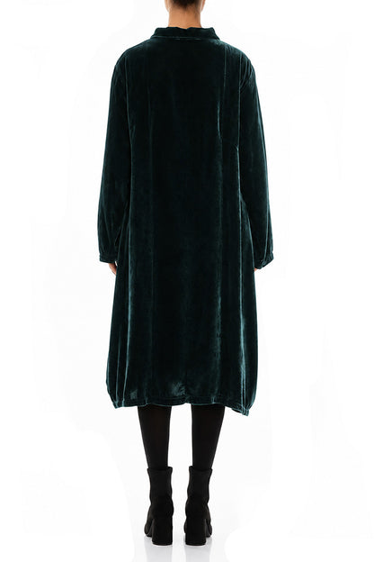Balloon Deep Turquoise Silk Velvet Jacket