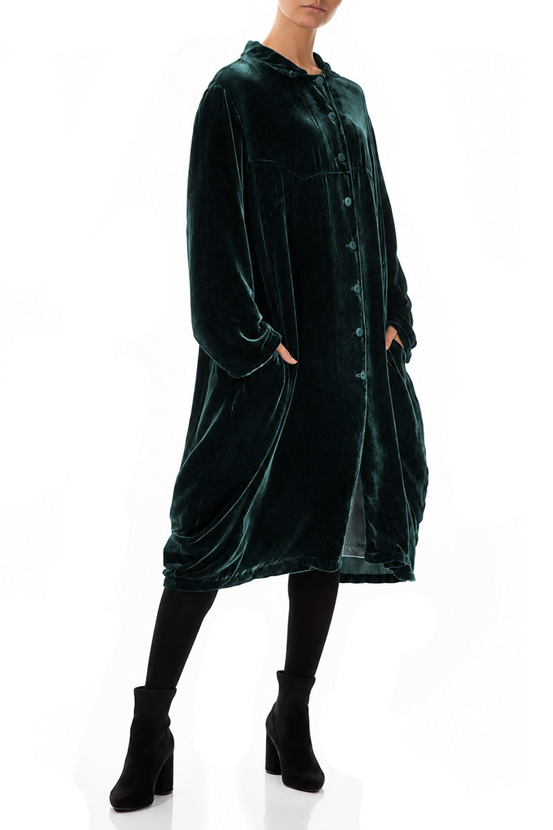 Balloon Deep Turquoise Silk Velvet Jacket