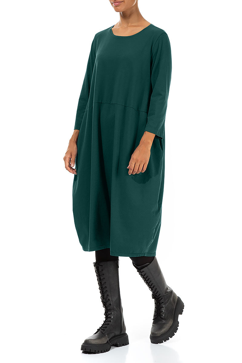 Balloon Emerald Cotton Dress