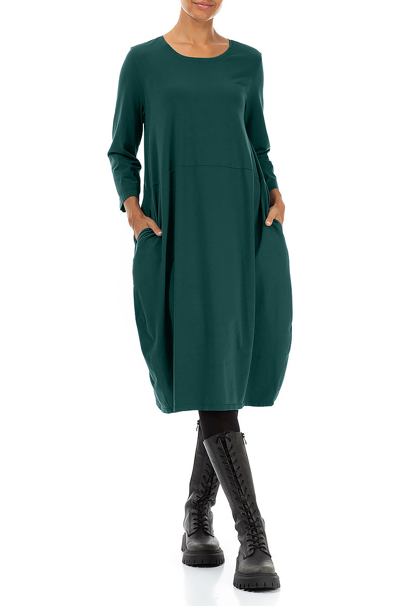 Balloon Emerald Cotton Dress