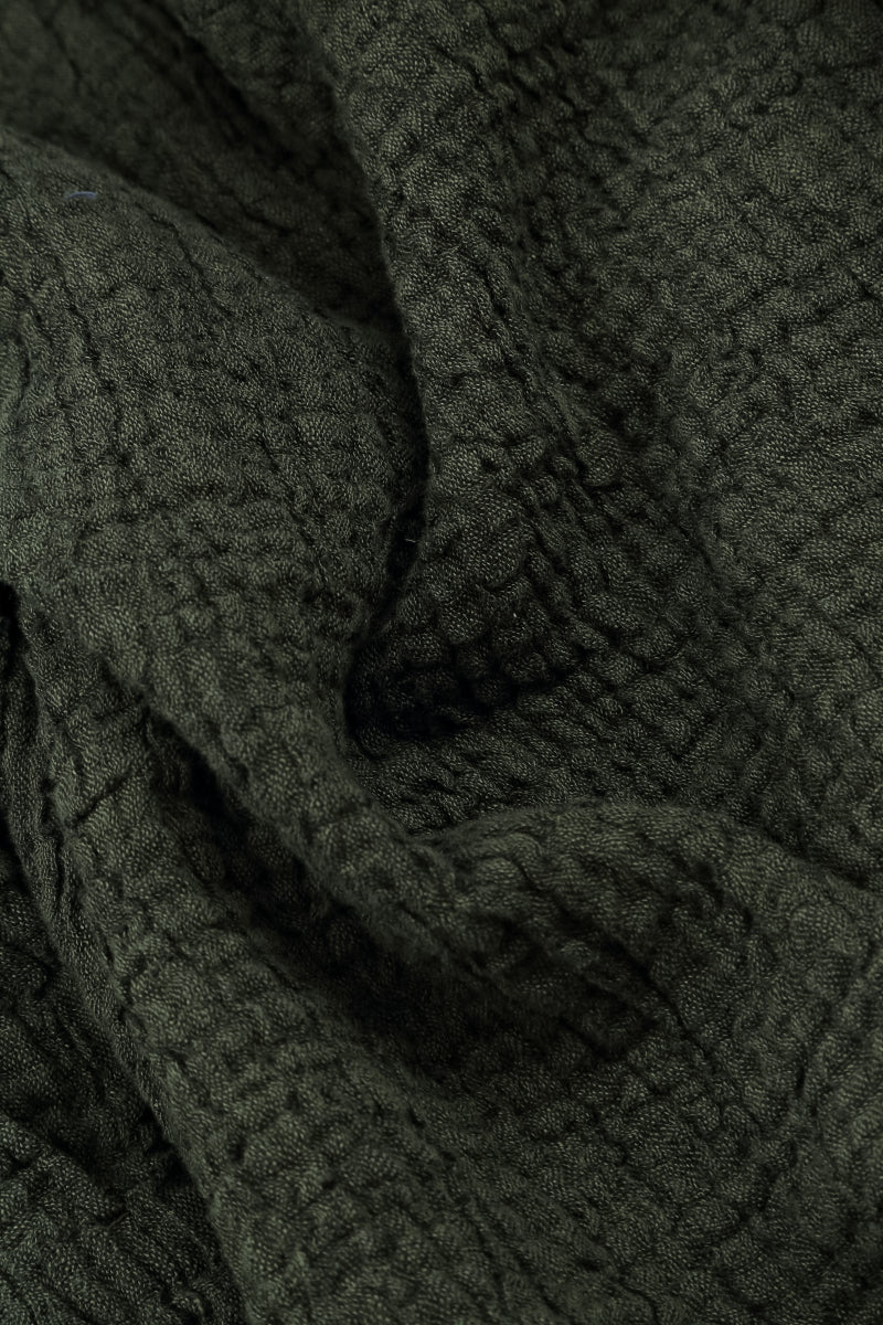 Balloon Forest Mist Textured Linen Dress 5