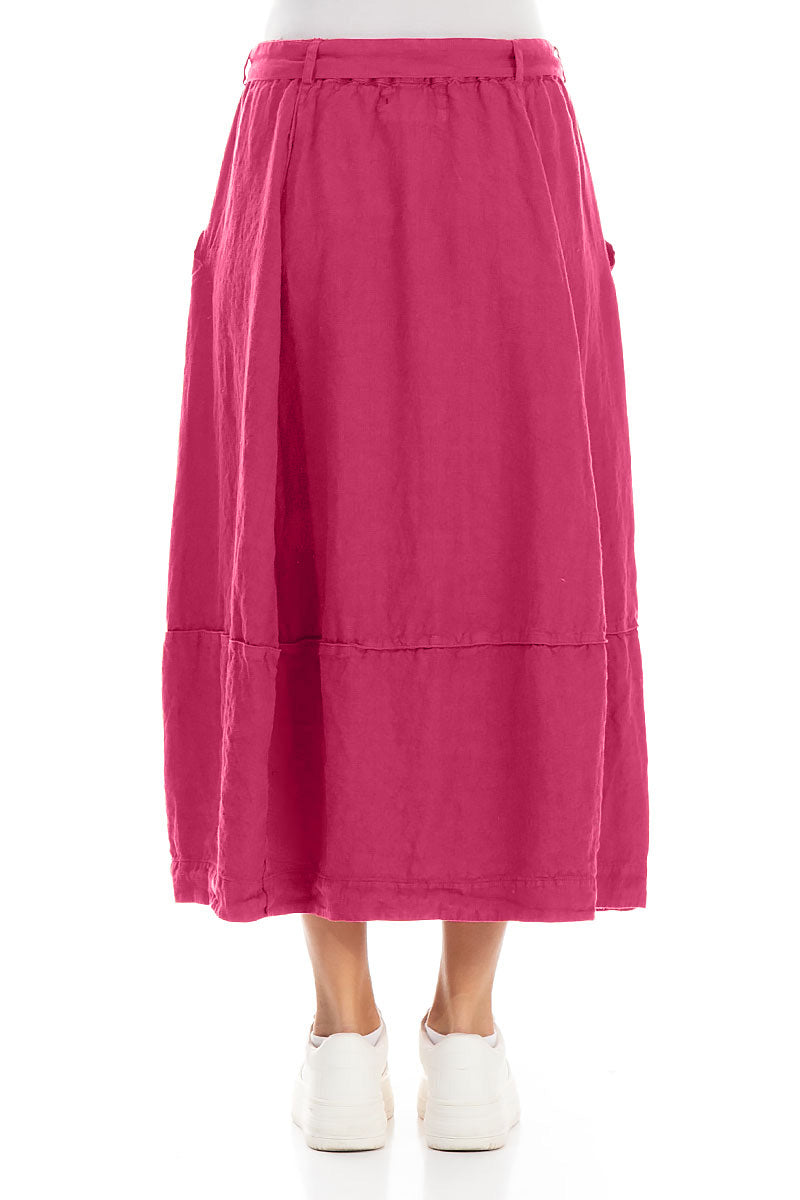 Balloon Fuchsia Linen Skirt 2