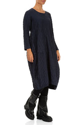 Balloon Graphite Blue Pleated Silk Bamboo Dress 4