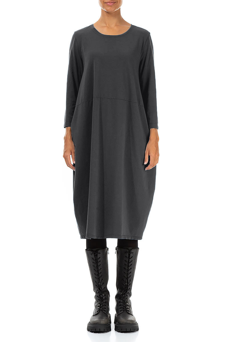 Balloon Graphite Cotton Dress