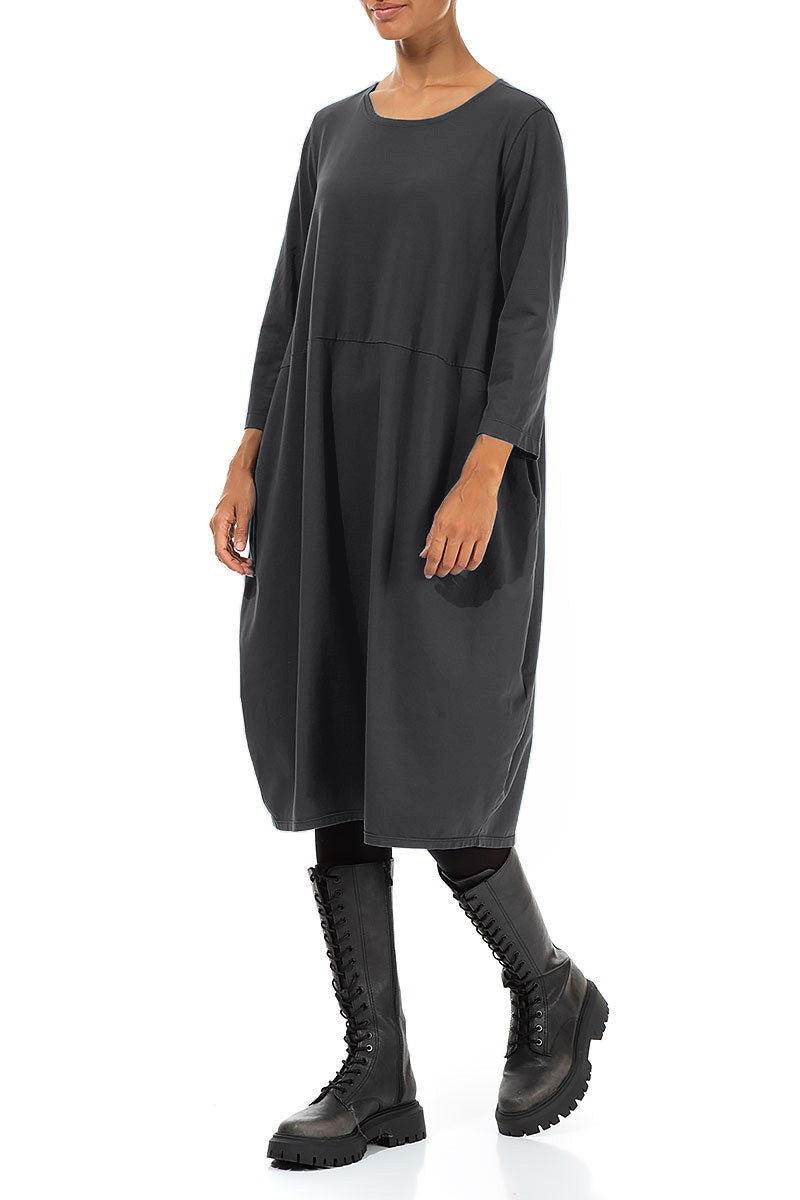 Balloon Graphite Cotton Dress