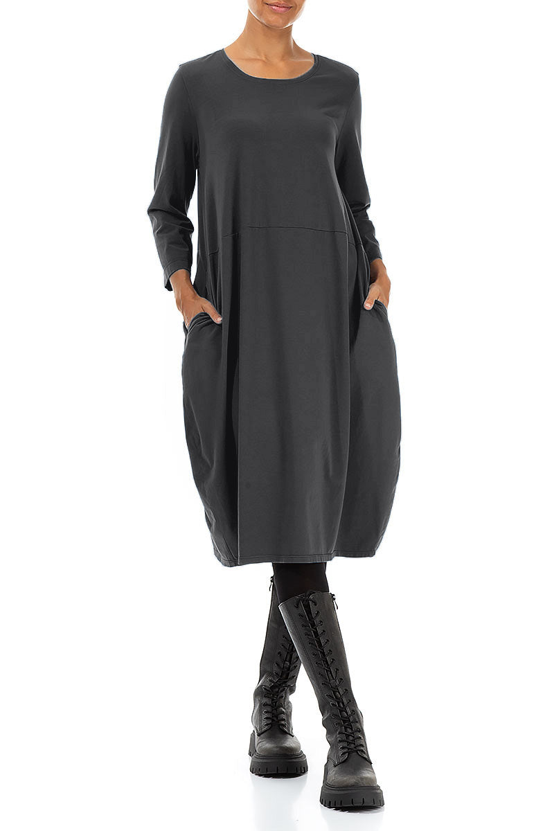 Balloon Graphite Cotton Dress
