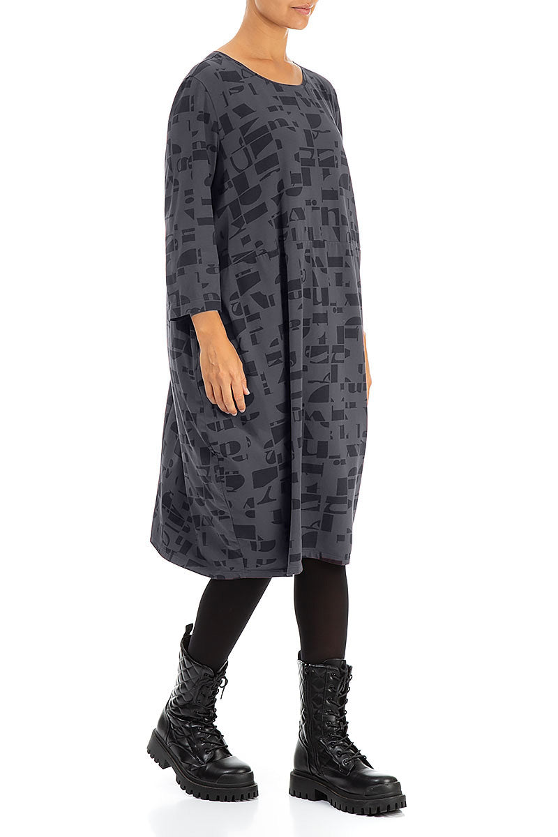 Balloon Graphite Letters Cotton Dress 3