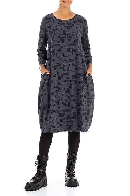 Balloon Graphite Letters Cotton Dress 4