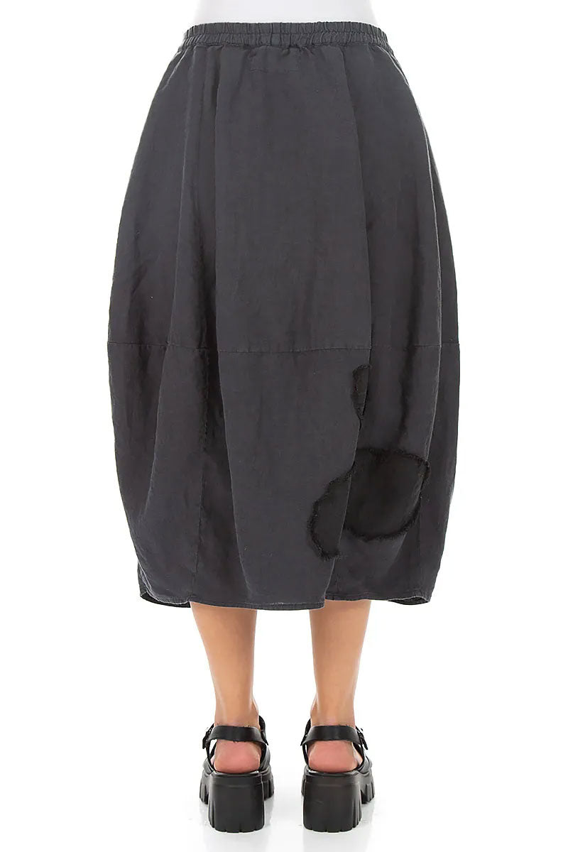 Balloon Graphite Petal Linen Skirt 2